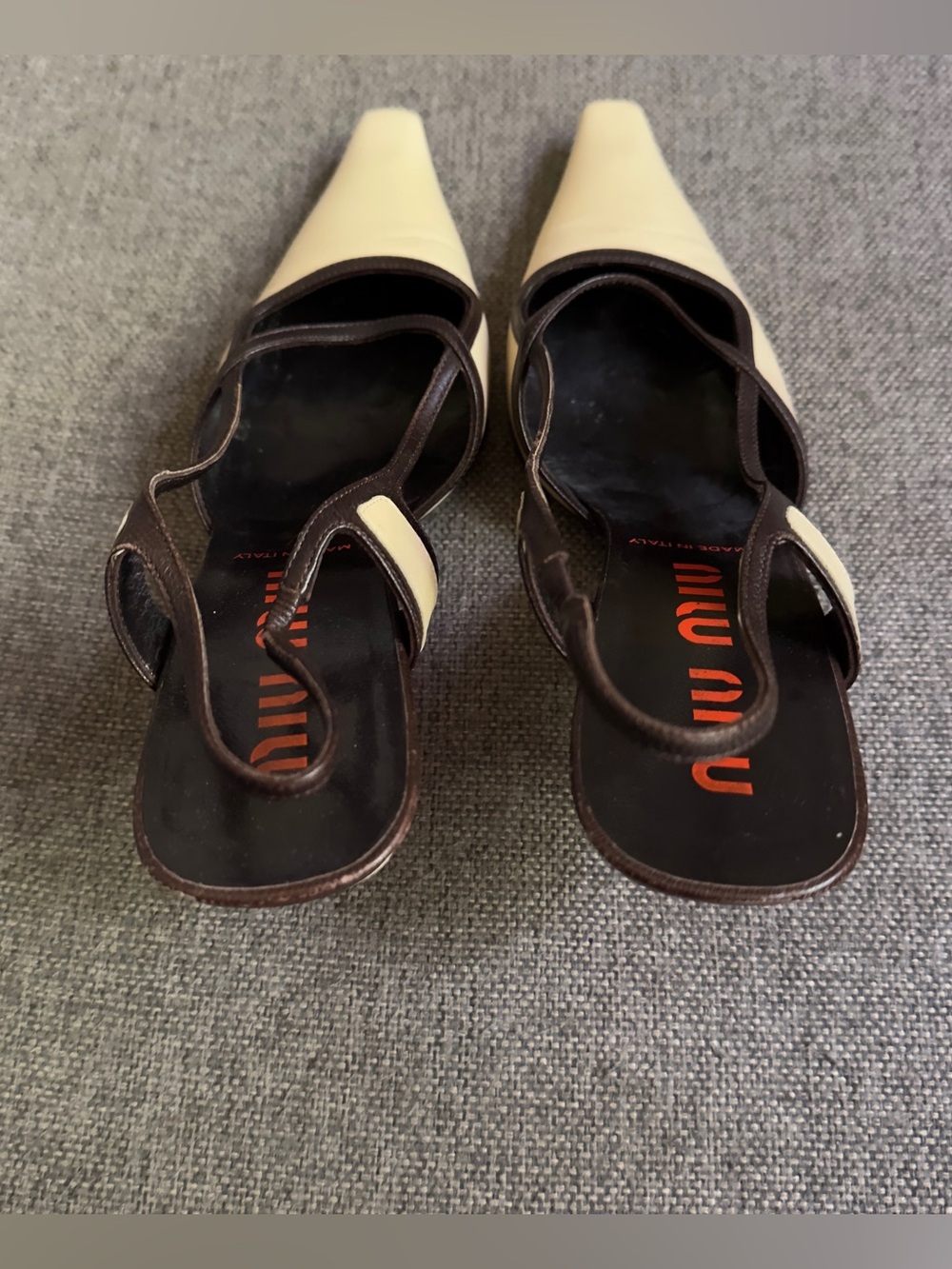 Vintage Miu Miu beige & brown heels - Picture 7 of 9